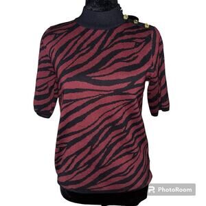 Michael Kors Zebra Print Sweater T Shirt  L